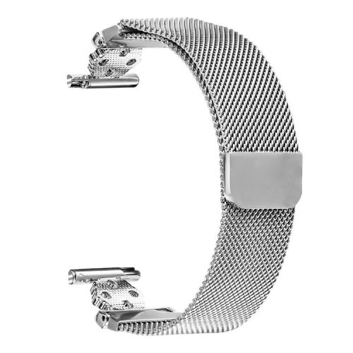 For Garmin Approach S40 / Forerunner 158 Milanese Band Flower Stainless Steel Magnetic Mesh Watch Strap - Silver