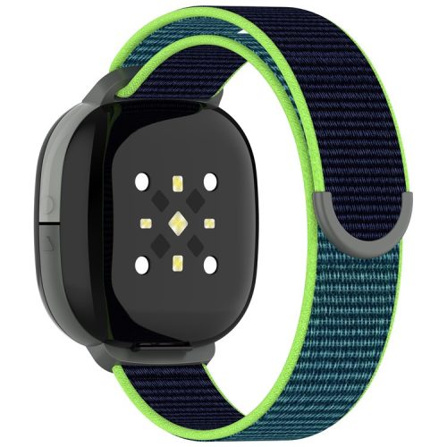 For Fitbit Ace LTE Children Watch Watchband Round Tail Braided Nylon Wrist Strap - Lime