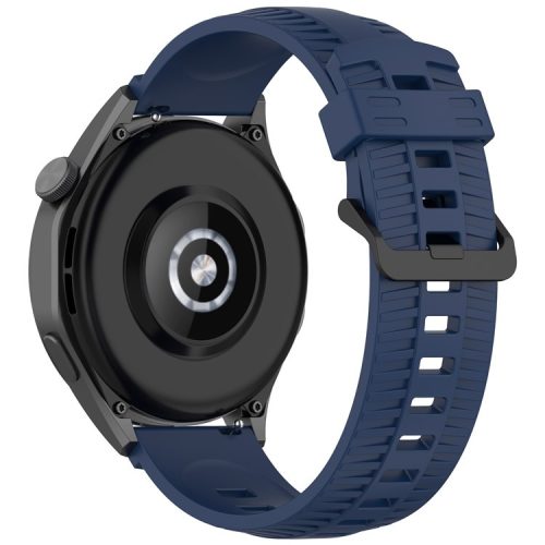 KALEBOL 22mm Silicone Strap for Huawei Watch 4 / 4 Pro / GT 4 46mm Tire Texture Watch Band - Navy Blue