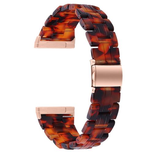 Resin Watch Band Light Weight Colorful Replacement for Fitbit Versa 3/Sense - Tortoiseshell