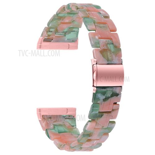 Resin Watch Band Light Weight Colorful Replacement for Fitbit Versa 3/Sense - Pink Green