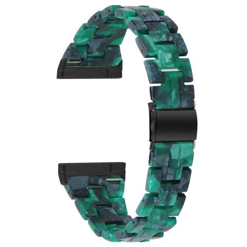 Resin Watch Band Light Weight Colorful Replacement for Fitbit Versa 3/Sense - Blackish Green Mix