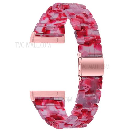 Resin Watch Band Light Weight Colorful Replacement for Fitbit Versa 3/Sense - Peach Red