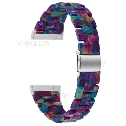 Resin Watch Band Light Weight Colorful Replacement for Fitbit Versa 3/Sense - Purple Green