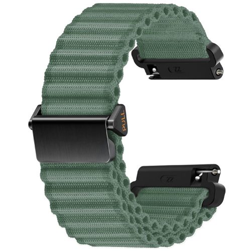 22mm Nylon Band for Huawei Watch 4 / 4 Pro / GT 4 46mm Wave Design Watch Strap - Army Green