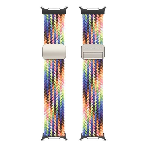 DUX DUCIS Mixture Pro Series For Samsung Galaxy Watch Ultra 47mm Nylon Braided Watch Band Magnetic Strap - New Rainbow