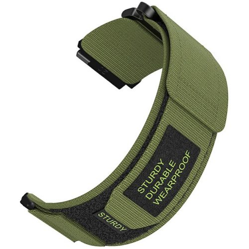 20mm Nylon Watch Band for Samsung Galaxy Watch FE 40mm / Watch7 44mm / 40mm Loop Fastener Strap - Army Green