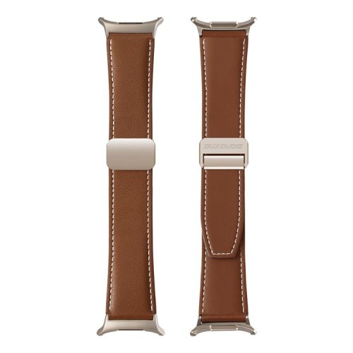 DUX DUCIS YA Series for Samsung Galaxy Watch Ultra 47mm Genuine Cow Leather Strap Magnetic Band - Brown