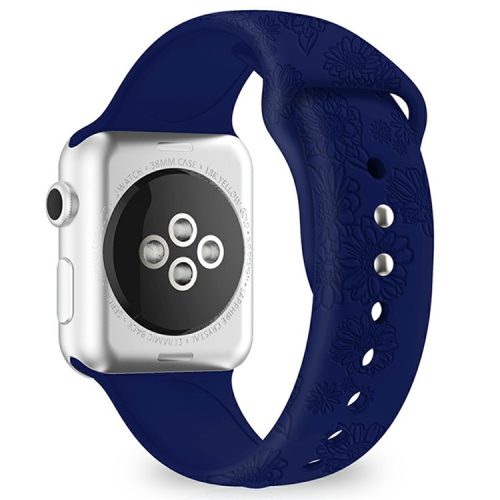 Watch Strap for Apple Watch Series 10 46mm / Ultra 2 Ultra 49mm / Series 9 8 7 45mm / SE (2023) SE (2022) SE 6 5 4 44mm / 3 2 1 42mm - Sunflower Dark Blue