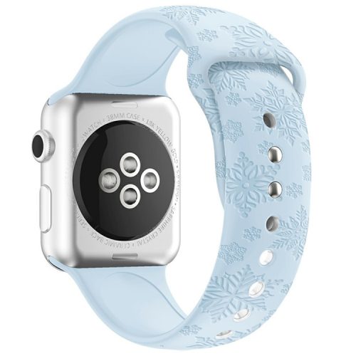 Watch Strap for Apple Watch Series 10 46mm / Ultra 2 Ultra 49mm / Series 9 8 7 45mm / SE (2023) SE (2022) SE 6 5 4 44mm / 3 2 1 42mm - Snowflake Sky Blue