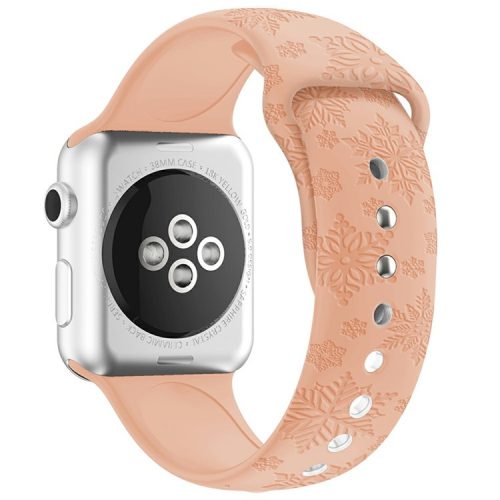 Watch Strap for Apple Watch Series 10 46mm / Ultra 2 Ultra 49mm / Series 9 8 7 45mm / SE (2023) SE (2022) SE 6 5 4 44mm / 3 2 1 42mm - Snowflake Pink