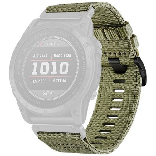 Watchband for Garmin Fenix 8 51mm / Enduro 3 / Instinct 2X Universal 26mm Quick Release Nylon Canvas Watch Strap - Olive Green