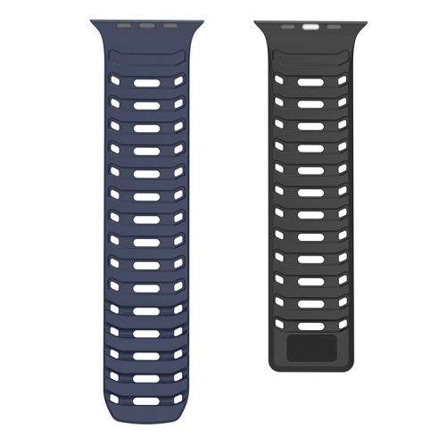 DUX DUCIS For Apple Watch Series 10 46mm / Ultra 2 Ultra 49mm / 9 8 7 45mm / SE (2023) SE (2022) SE 6 5 4 44mm / 3 2 1 42mm Silicone Strap - Blue Black