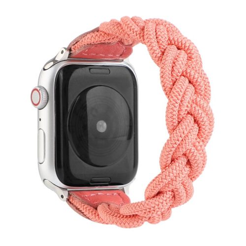 Elastic Woven Watch Band Replacement for Apple Watch Series 10 42mm / 9 8 7 41mm / 6 5 4 SE SE (2022) SE (2023) 40mm / 3 2 1 38mm - Rose