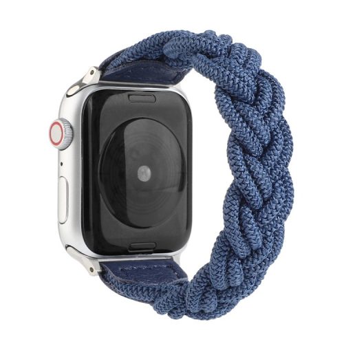 Elastic Woven Watch Band Replacement for Apple Watch Series 10 42mm / 9 8 7 41mm / 6 5 4 SE SE (2022) SE (2023) 40mm / 3 2 1 38mm - Dark Blue