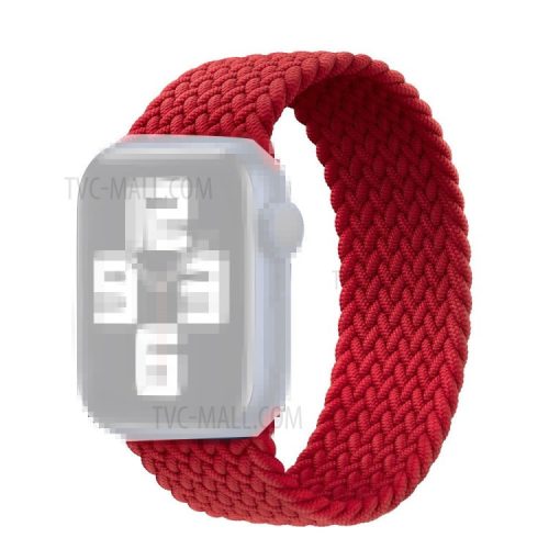 Elastic Nylon Watch Band Replacement Watch Strap 24mm for Apple Watch Series 10 42mm / 9 8 7 41mm / 6 5 4 SE SE (2022) SE (2023) 40mm / 3 2 1 38mm [Size: L] - Red