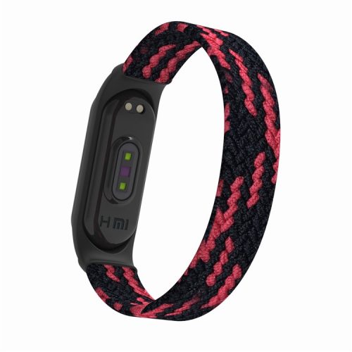 Elastic Nylon Wristband Watch Strap [Size: M] for Xiaomi Mi Band 5 / 4 / 3 - Black/Red