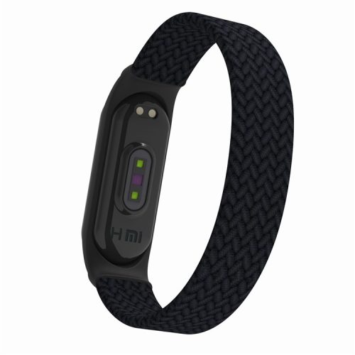 Elastic Nylon Watch Band Replacement Watch Strap (Size: L) for Xiaomi Mi Band 3/4/5 - Black