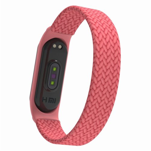 Elastic Nylon Watch Band Replacement Watch Strap (Size: L) for Xiaomi Mi Band 3/4/5 - Pink