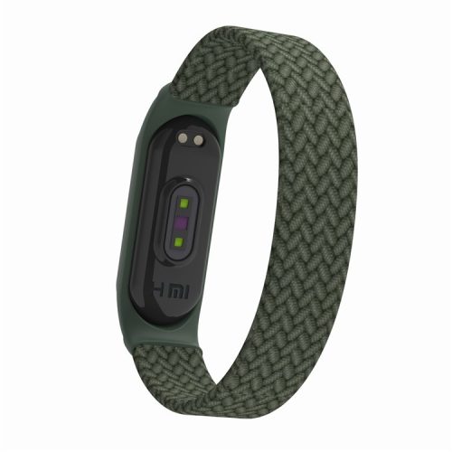 Elastic Nylon Watch Band Replacement Watch Strap (Size: L) for Xiaomi Mi Band 3/4/5 - Green