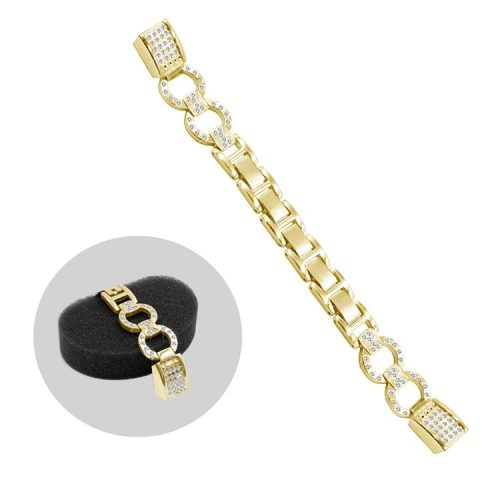 Metal Rhinestone Decor 8-shape Watch Band Strap for Fitbit Alta - Gold