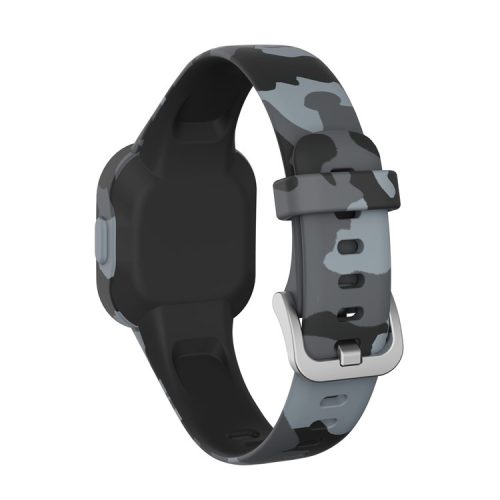 Soft Silicone Smart Watch Strap Replacement Watch Band for GarminFit JR3 - Camouflage Grey