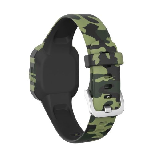 Soft Silicone Smart Watch Strap Replacement Watch Band for GarminFit JR3 - Camouflage Green