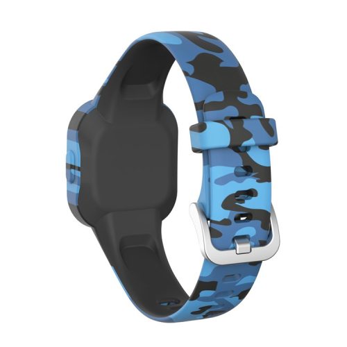 Soft Silicone Smart Watch Strap Replacement Watch Band for GarminFit JR3 - Camouflage Blue