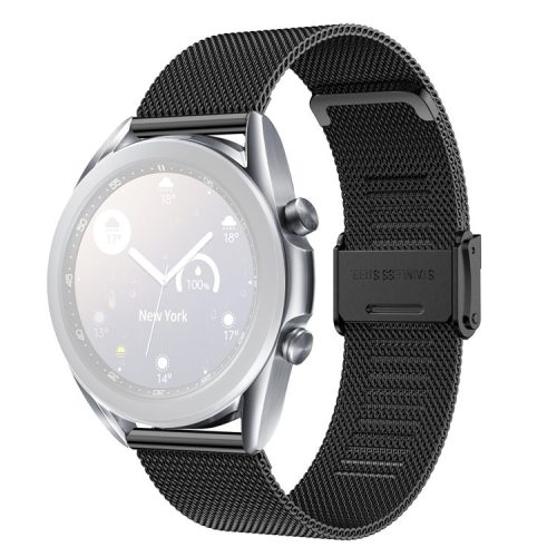 Stainless Steel Milanese Smart Watch Fine Mesh Strap Replacement for Samsung Galaxy Watch3 41mm - Black