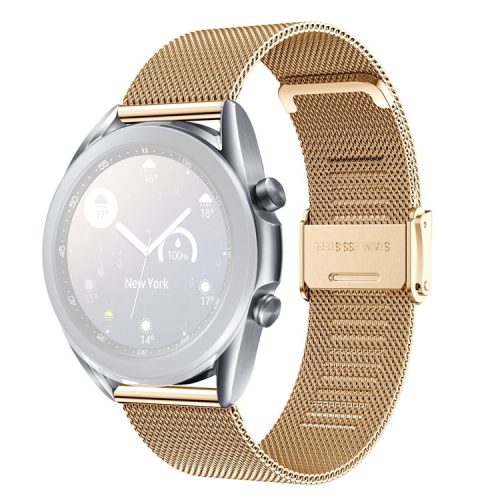 Stainless Steel Milanese Smart Watch Fine Mesh Strap Replacement for Samsung Galaxy Watch3 41mm - Gold