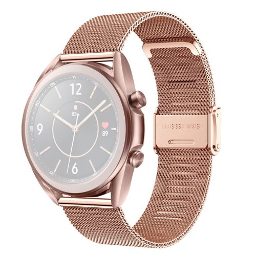 Stainless Steel Milanese Smart Watch Fine Mesh Strap Replacement for Samsung Galaxy Watch3 41mm - Rose Gold