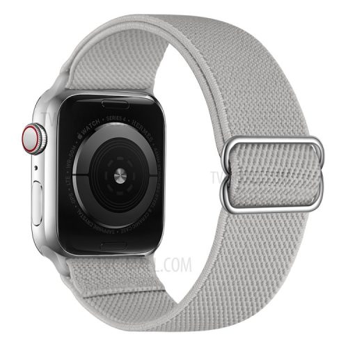 Adjustable Woven Polyester Watchband Wrist Strap Replacement for Apple Watch Series 10 42mm / 9 8 7 41mm / 6 5 4 SE SE (2022) SE (2023) 40mm / 3 2 1 38mm  -  Grey