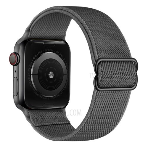 Adjustable Woven Polyester Watchband Wrist Strap Replacement for Apple Watch Series 10 42mm / 9 8 7 41mm / 6 5 4 SE SE (2022) SE (2023) 40mm / 3 2 1 38mm  -  Dark Grey