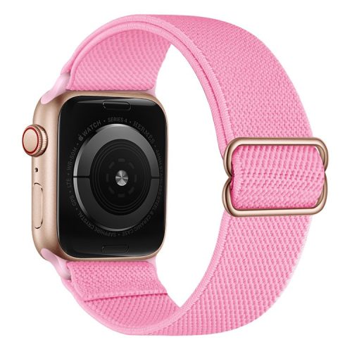 Adjustable Woven Polyester Watchband Wrist Strap Replacement for Apple Watch Series 10 42mm / 9 8 7 41mm / 6 5 4 SE SE (2022) SE (2023) 40mm / 3 2 1 38mm  -  Pink