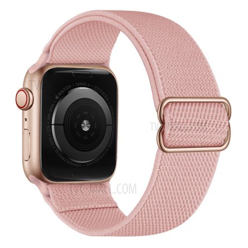 Adjustable Woven Polyester Watchband Wrist Strap Replacement for Apple Watch Series 10 42mm / 9 8 7 41mm / 6 5 4 SE SE (2022) SE (2023) 40mm / 3 2 1 38mm  -  Light Pink