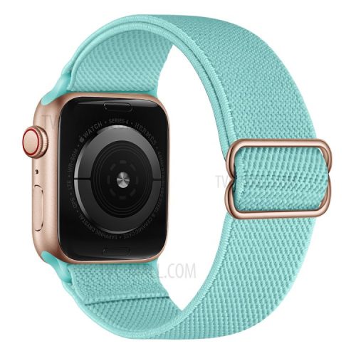 Adjustable Woven Polyester Watchband Wrist Strap Replacement for Apple Watch Series 10 42mm / 9 8 7 41mm / 6 5 4 SE SE (2022) SE (2023) 40mm / 3 2 1 38mm  -  Light Green