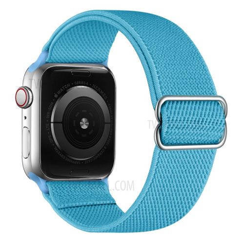 Adjustable Woven Polyester Watchband Wrist Strap Replacement for Apple Watch Series 10 42mm / 9 8 7 41mm / 6 5 4 SE SE (2022) SE (2023) 40mm / 3 2 1 38mm  -  Sky Blue