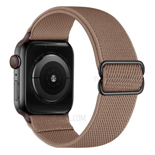 Adjustable Woven Polyester Watchband Wrist Strap Replacement for Apple Watch Series 10 42mm / 9 8 7 41mm / 6 5 4 SE SE (2022) SE (2023) 40mm / 3 2 1 38mm  -  Light Brown