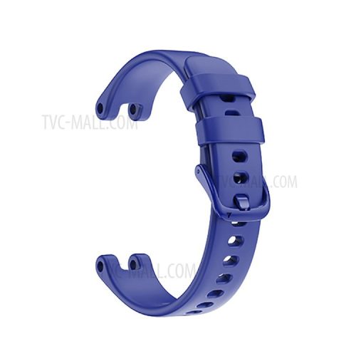 Solid Color Silicone Sport Watch Band Strap Replacement for Garmin Lily - Dark Blue