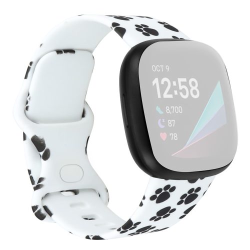 Pattern Printing Design Silicone Watch Band Strap Replacement Size L for Fitbit Versa 3 - Style B