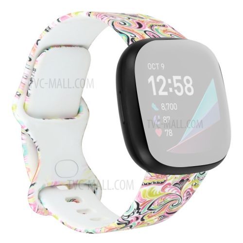 Pattern Printing Design Silicone Watch Band Strap Replacement Size L for Fitbit Versa 3 - Style L