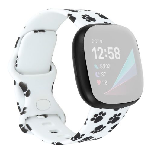 Pattern Printing Design Silicone Watch Band Strap Replacement Size S for Fitbit Versa 3 - Style B