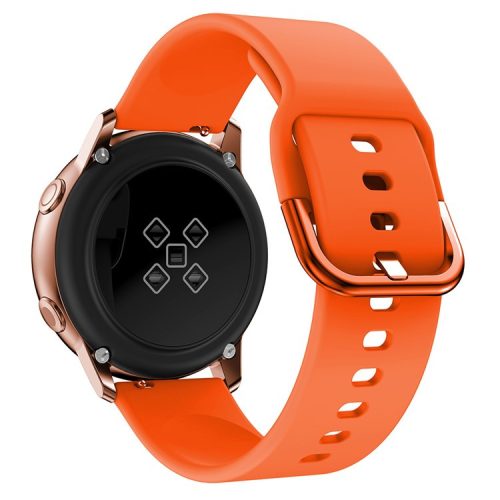 20mm Silicone Watch Band Strap Replacement for Samsung Galaxy Watch4 Classic 46mm 42mm/Watch4 44mm 40mm/Watch Active 2/Garmin Vivomove3 - Orange