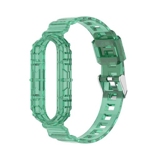 Solid Color TPU Smart Watch Band Replacement Wrist Strap for Xiaomi Mi Band 6 - Green