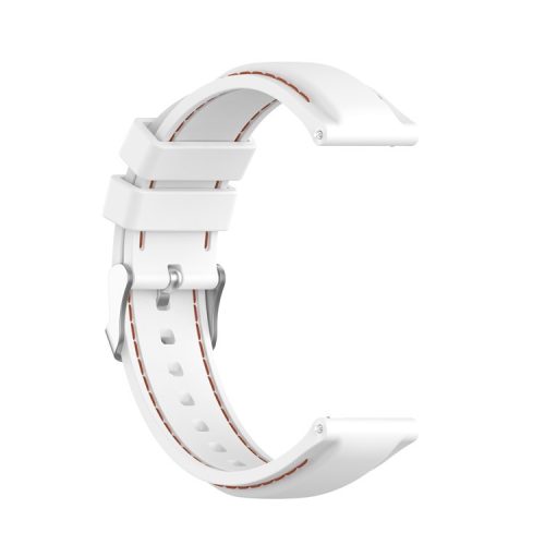 20mm Silicone Watchband Wrist Strap Replacement for Samsung Galaxy Watch4 Classic 46mm 42mm/Watch4 44mm 40mm/Galaxy Watch3 41mm/Amazfit GTS2 - White