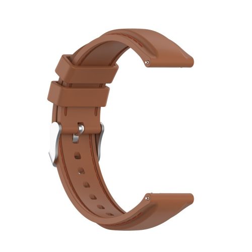 20mm Silicone Watchband Wrist Strap Replacement for Samsung Galaxy Watch4 Classic 46mm 42mm/Watch4 44mm 40mm/Galaxy Watch3 41mm/Amazfit GTS2 - Brown