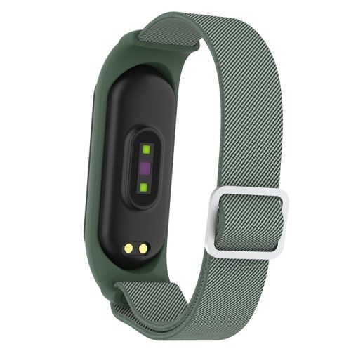 Elastic Nylon Smart Watch Strap Replacement Watchband for Xiaomi Mi Band 3/4/5/6 - Dark Green