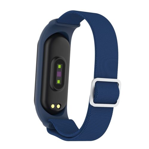 Elastic Nylon Smart Watch Strap Replacement Watchband for Xiaomi Mi Band 3/4/5/6 - Dark Blue