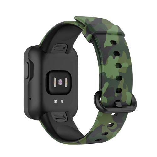 Pattern Printed Watchband Silicone Adjustable Smart Watch Strap for Xiaomi Redmi Watch / Mi Watch Lite - Camouflage Green