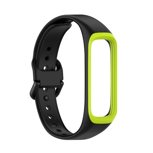 Bi-color Silicone Watch Band Replacement Strap for Samsung Galaxy Fit2 SM-R220 - Black/Green